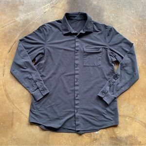 Lululemon Slim Fit Stretch Black Long Sleeve Button Down Shirt
